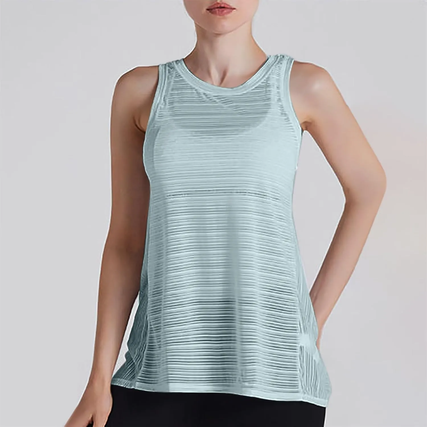 Women Summer Quick Dry Athletic Tank Top Sleeveless Lightweight Mesh Breathable Workout Shirts Loose Comfy Yoga Tops