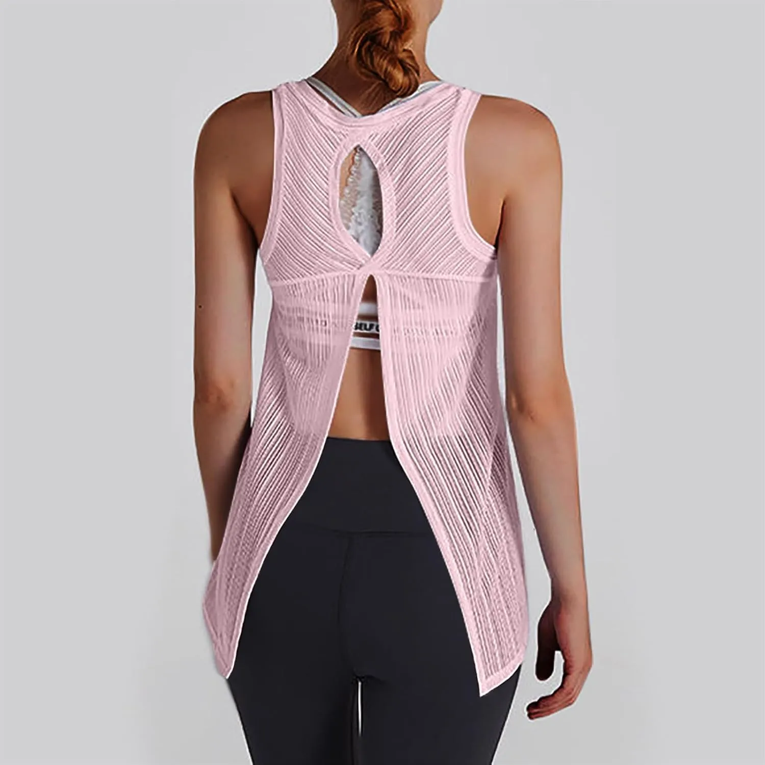 Women Summer Quick Dry Athletic Tank Top Sleeveless Lightweight Mesh Breathable Workout Shirts Loose Comfy Yoga Tops