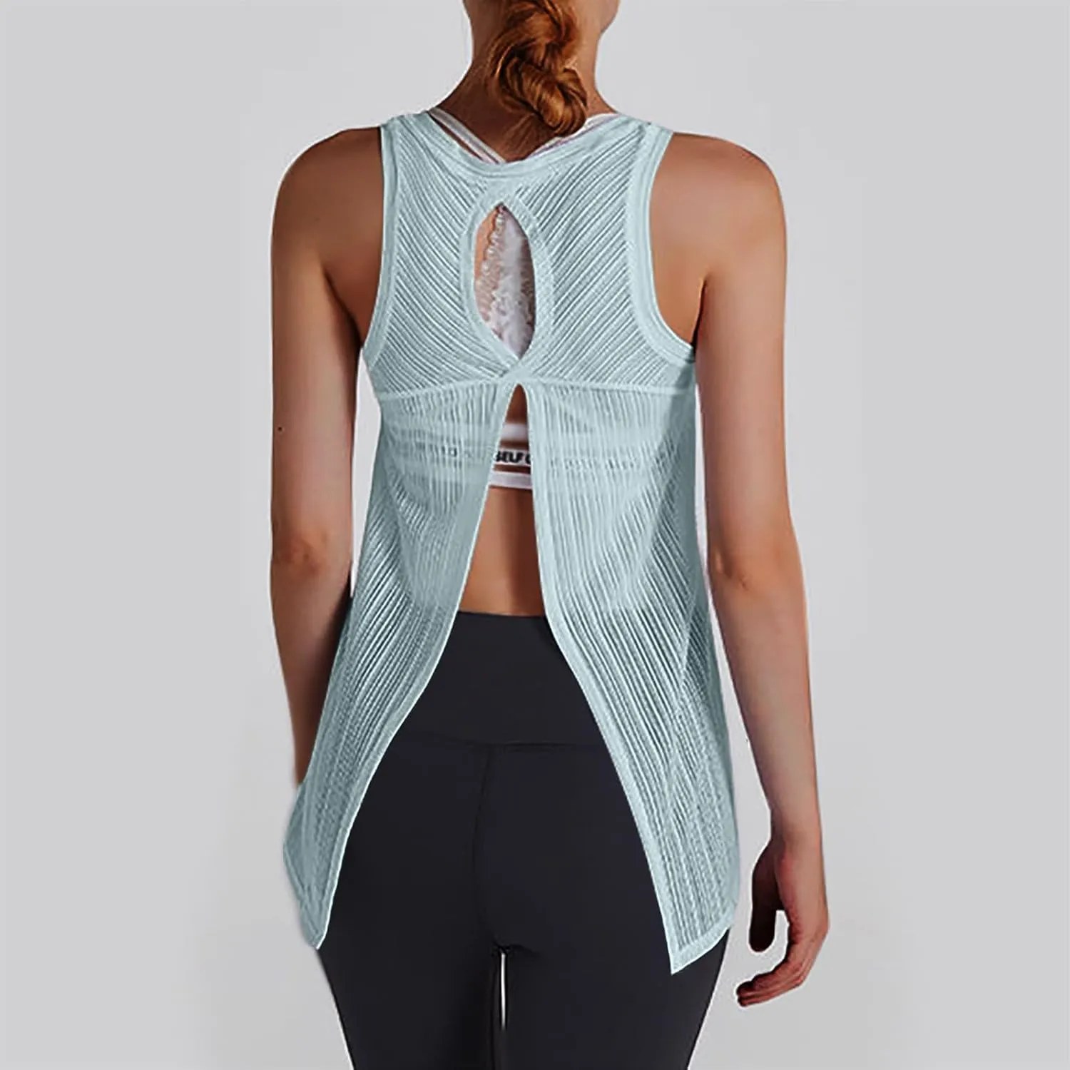 Women Summer Quick Dry Athletic Tank Top Sleeveless Lightweight Mesh Breathable Workout Shirts Loose Comfy Yoga Tops