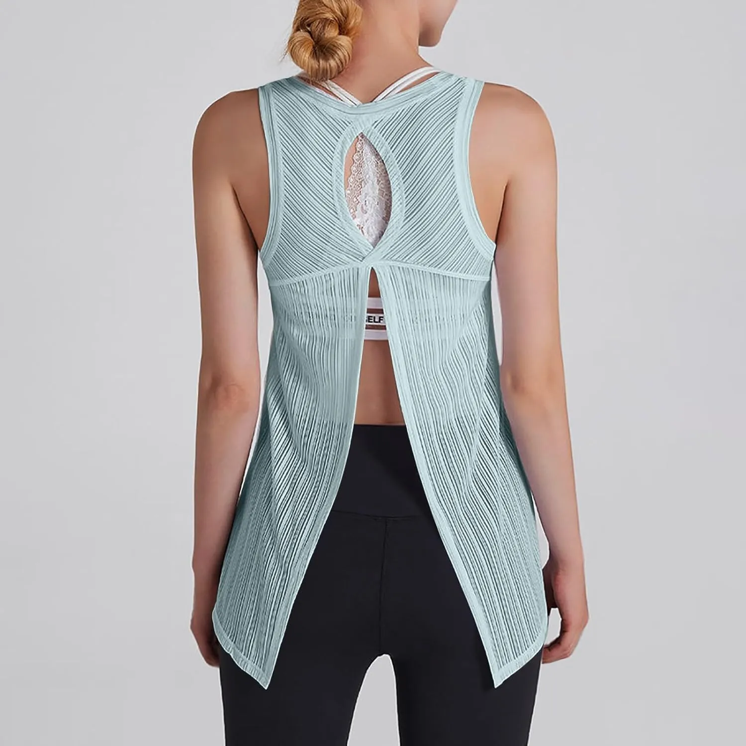 Women Summer Quick Dry Athletic Tank Top Sleeveless Lightweight Mesh Breathable Workout Shirts Loose Comfy Yoga Tops