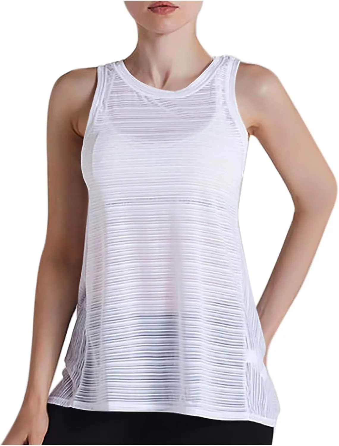 Women Summer Quick Dry Athletic Tank Top Sleeveless Lightweight Mesh Breathable Workout Shirts Loose Comfy Yoga Tops