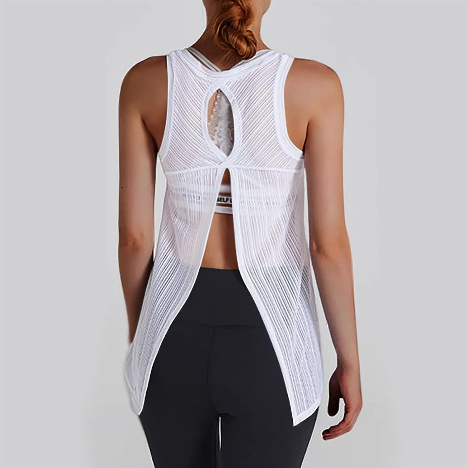 Women Summer Quick Dry Athletic Tank Top Sleeveless Lightweight Mesh Breathable Workout Shirts Loose Comfy Yoga Tops