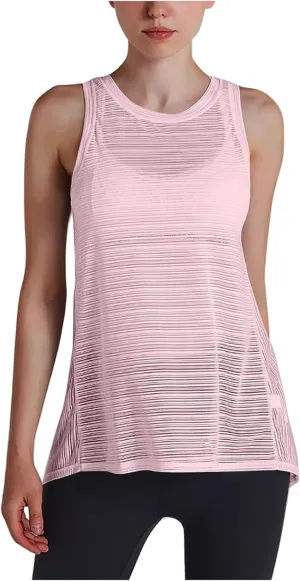 Women Summer Quick Dry Athletic Tank Top Sleeveless Lightweight Mesh Breathable Workout Shirts Loose Comfy Yoga Tops