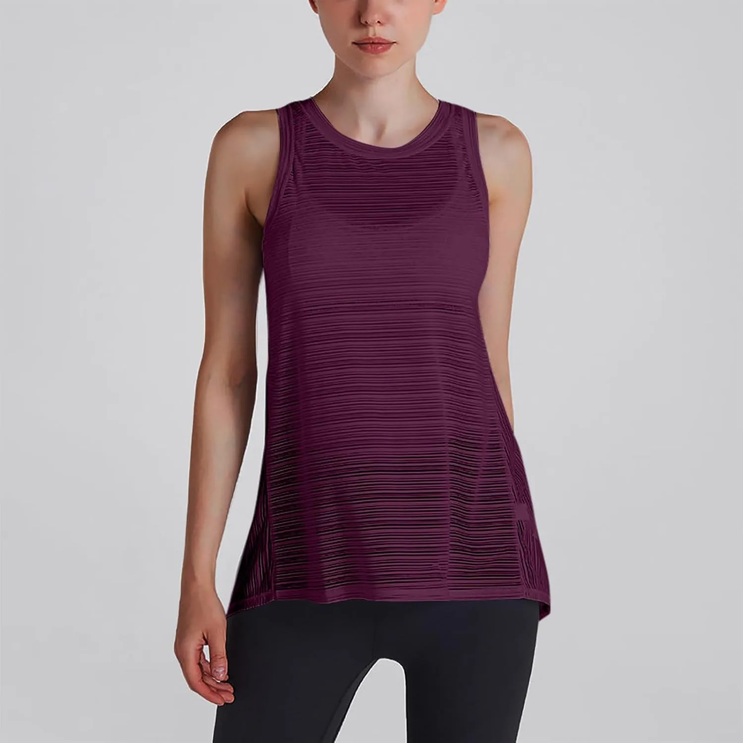 Women Summer Quick Dry Athletic Tank Top Sleeveless Lightweight Mesh Breathable Workout Shirts Loose Comfy Yoga Tops