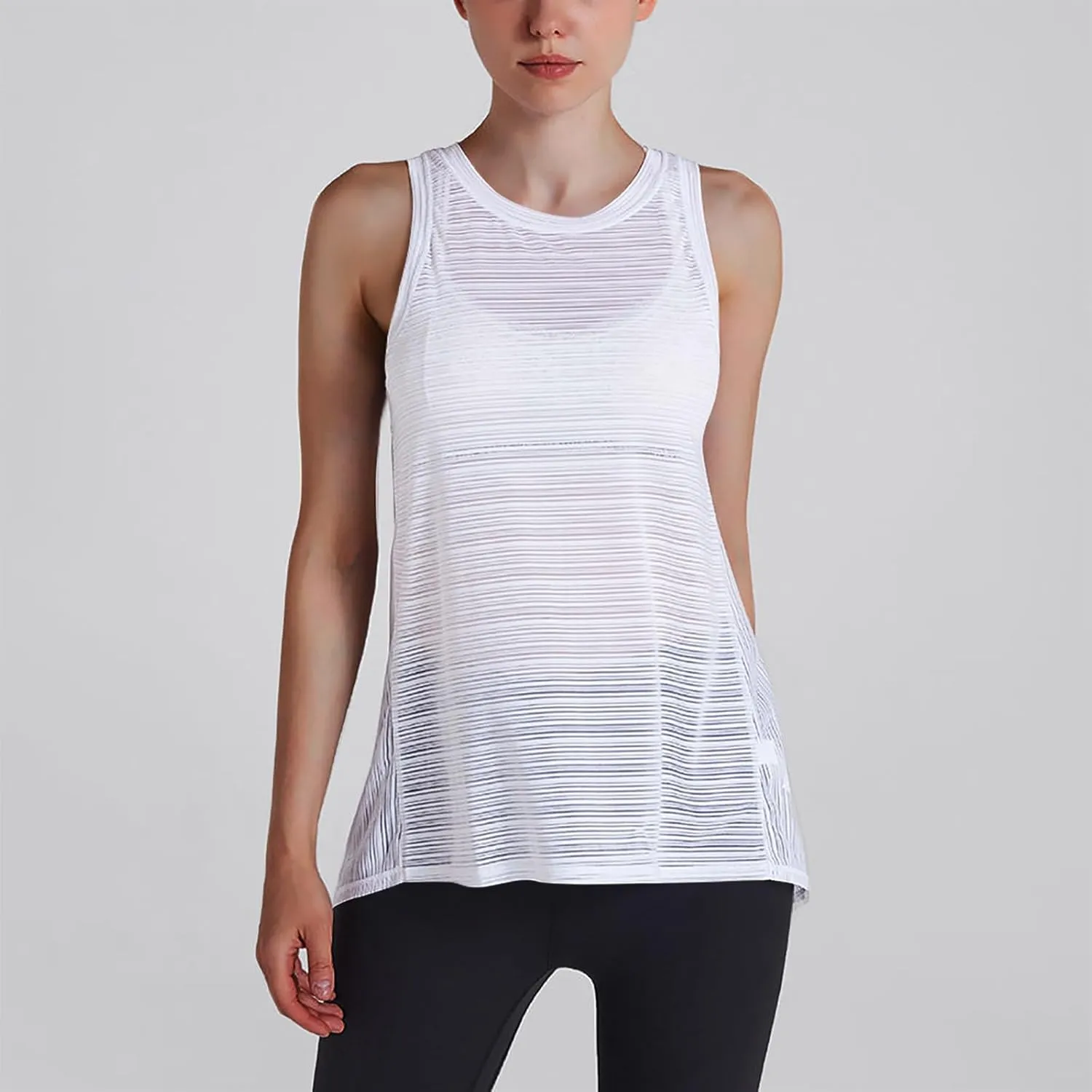 Women Summer Quick Dry Athletic Tank Top Sleeveless Lightweight Mesh Breathable Workout Shirts Loose Comfy Yoga Tops
