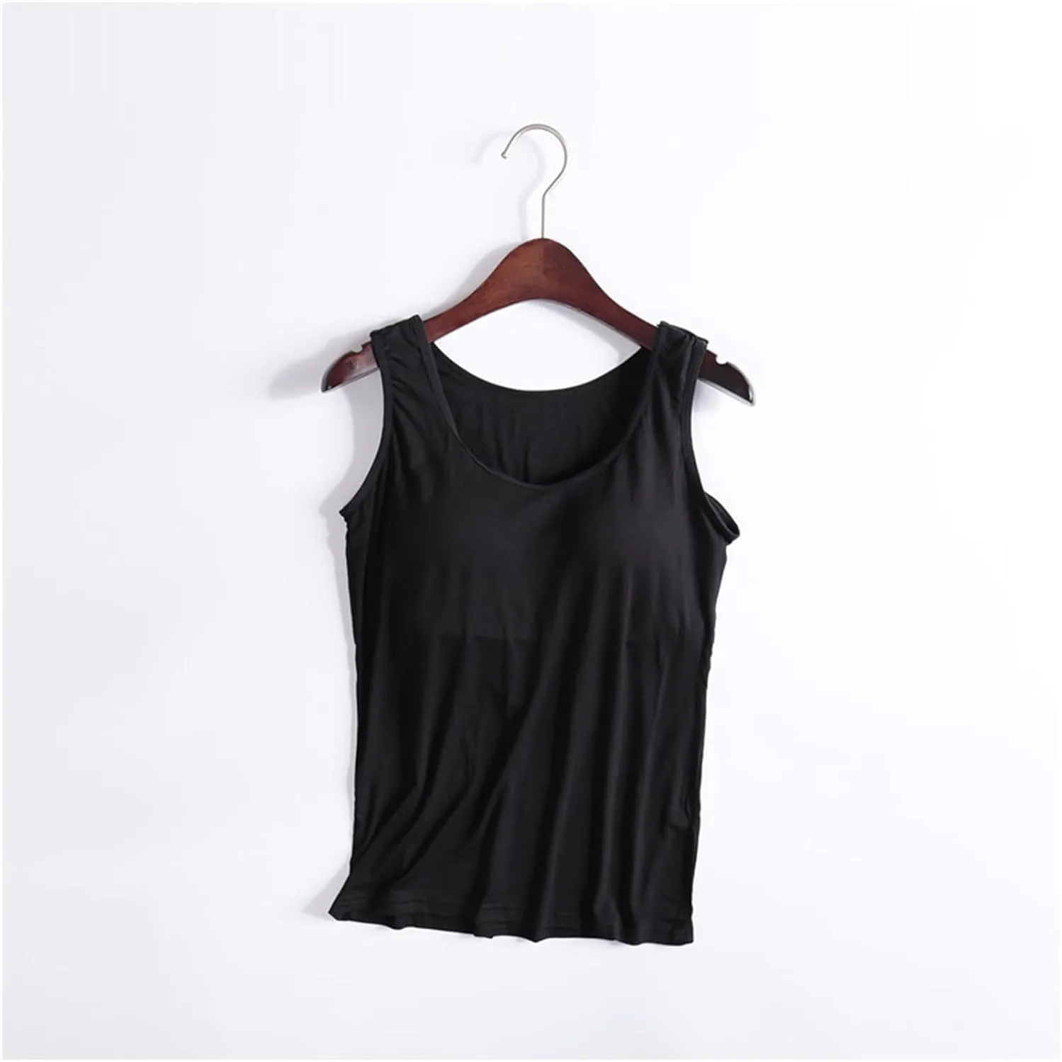 Women Tank Tops with Built in Bras 2025 Summer Strap Basic Layer Padded Bra Cami Shirts Cotton Workout Yoga Tops