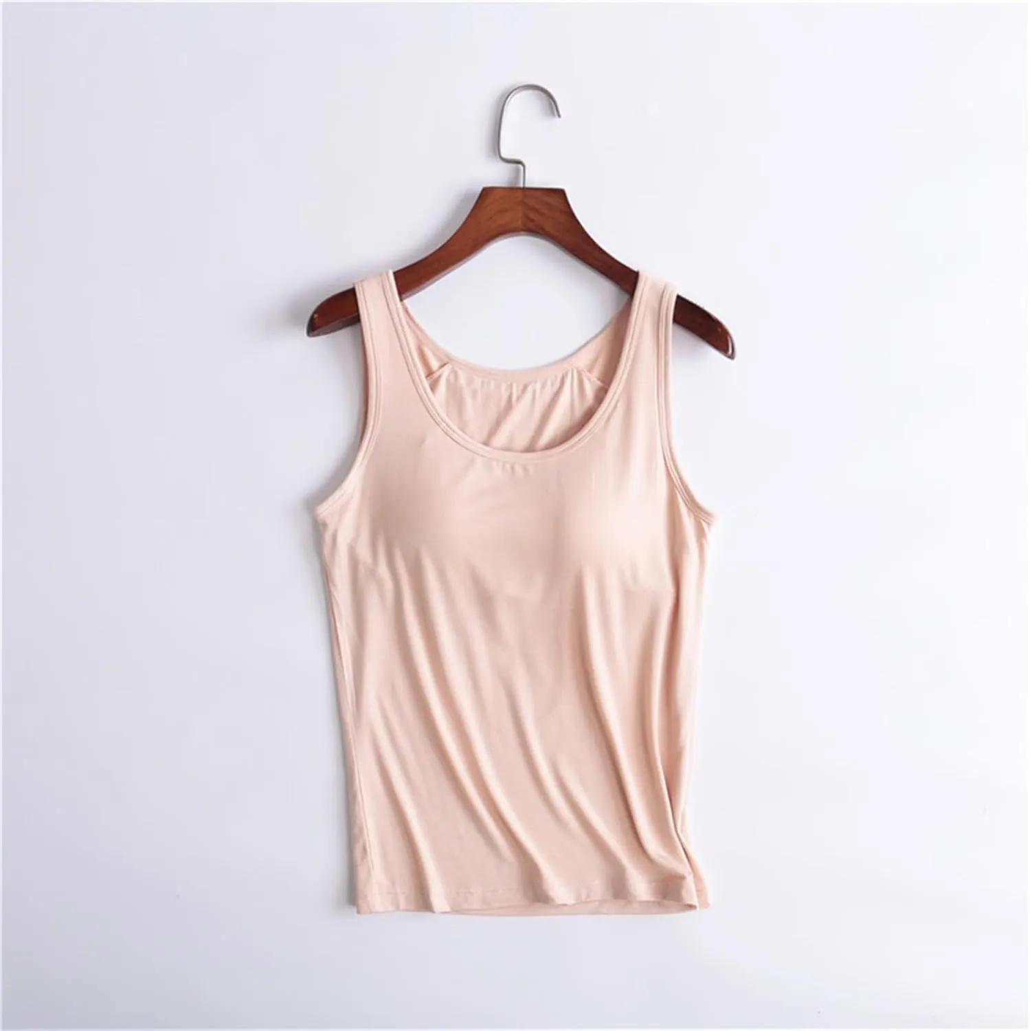 Women Tank Tops with Built in Bras 2025 Summer Strap Basic Layer Padded Bra Cami Shirts Cotton Workout Yoga Tops