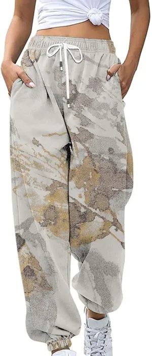 Womens Camo Sweatpants Wide Leg High Waisted Pants Casual Baggy Workout Joggers Camouflage Sweat Pants Trousers
