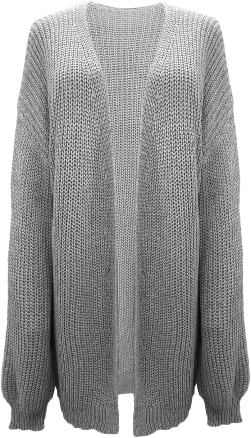 Womens Cardigan Sweater Business Casual Chunky Knit Sweater Jacket Loungewear Baggy Long Sleeve Open Front Cardigan