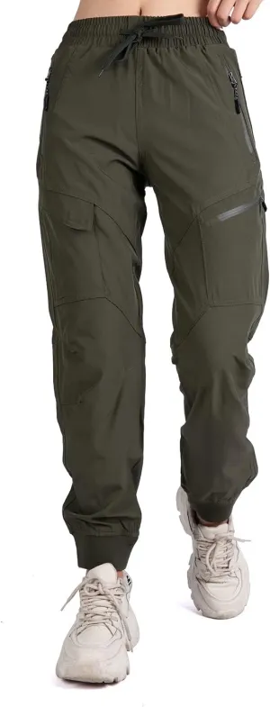 Women's Cargo Joggers Pants Lightweight Athletic Outdoor Travel Hiking Quick Dry Workout Pants