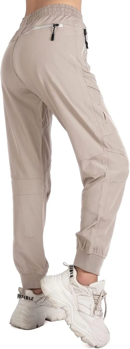 Women's Cargo Joggers Pants Lightweight Athletic Outdoor Travel Hiking Quick Dry Workout Pants