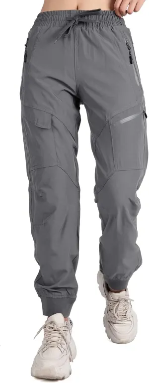 Women's Cargo Joggers Pants Lightweight Athletic Outdoor Travel Hiking Quick Dry Workout Pants