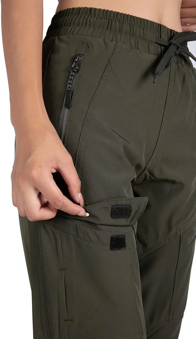 Women's Cargo Joggers Pants Lightweight Athletic Outdoor Travel Hiking Quick Dry Workout Pants