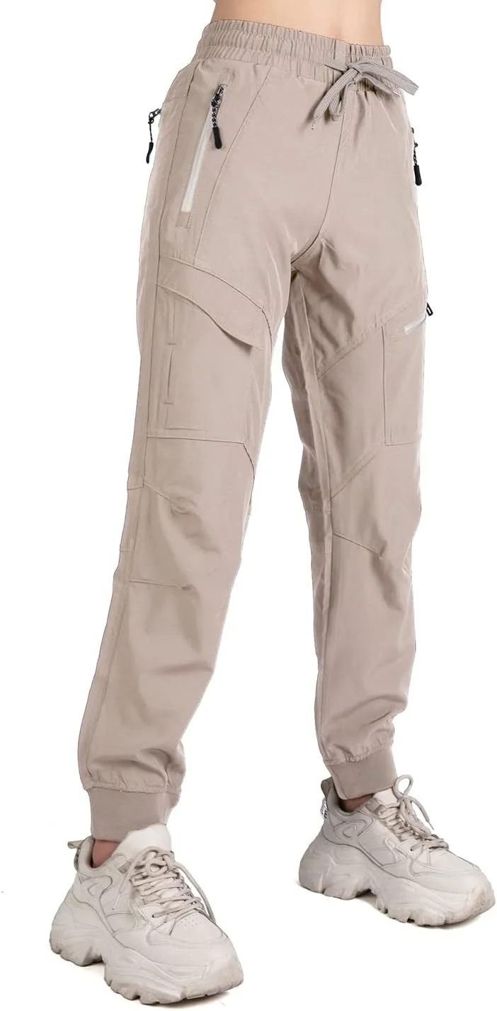 Women's Cargo Joggers Pants Lightweight Athletic Outdoor Travel Hiking Quick Dry Workout Pants
