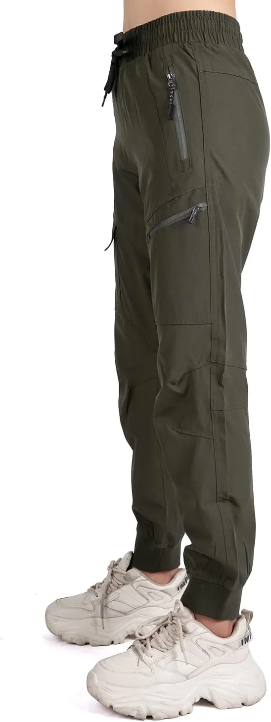 Women's Cargo Joggers Pants Lightweight Athletic Outdoor Travel Hiking Quick Dry Workout Pants