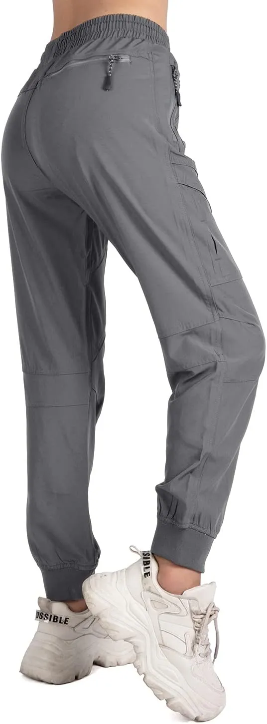 Women's Cargo Joggers Pants Lightweight Athletic Outdoor Travel Hiking Quick Dry Workout Pants