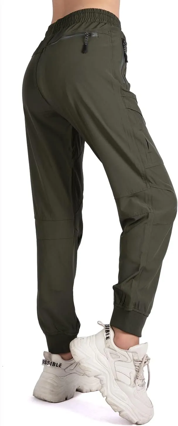 Women's Cargo Joggers Pants Lightweight Athletic Outdoor Travel Hiking Quick Dry Workout Pants