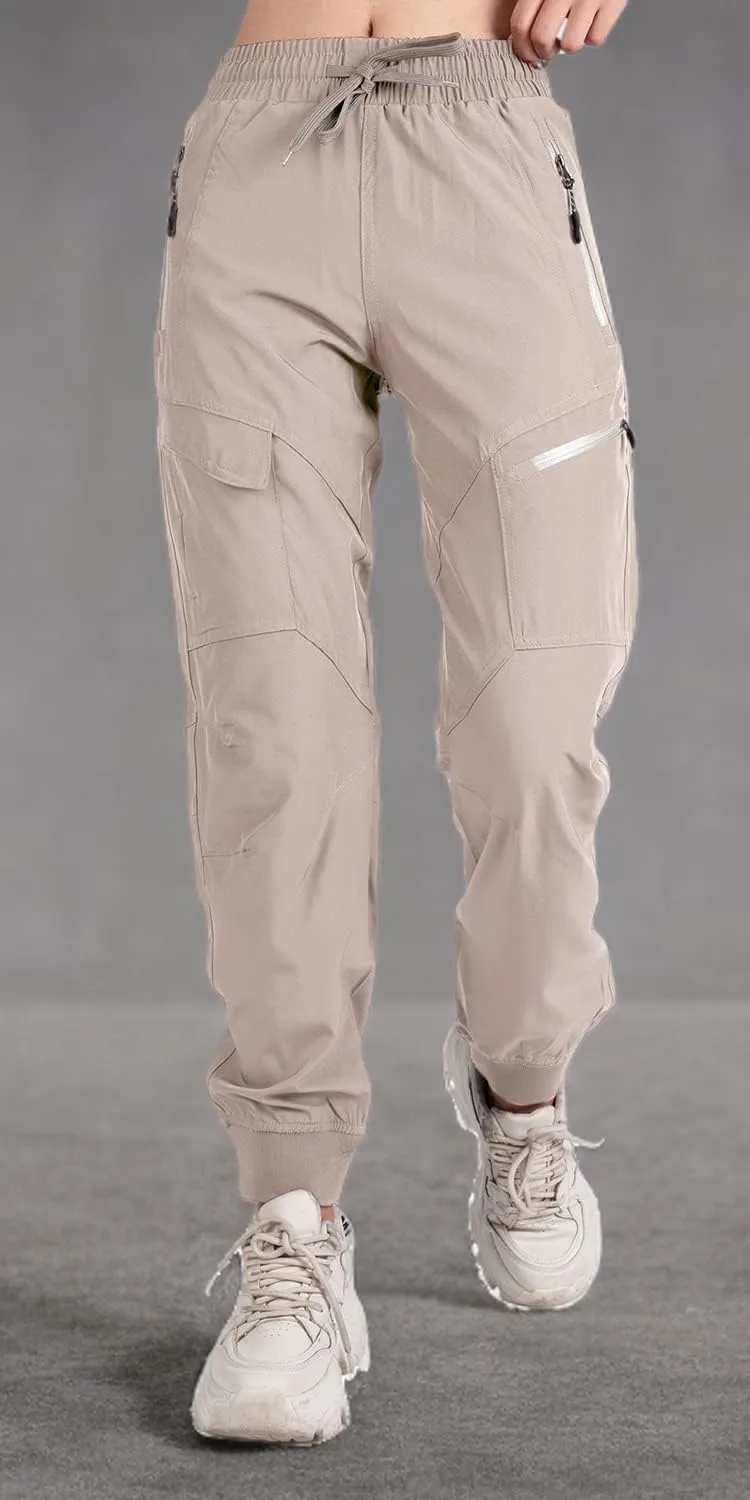 Women's Cargo Joggers Pants Lightweight Athletic Outdoor Travel Hiking Quick Dry Workout Pants