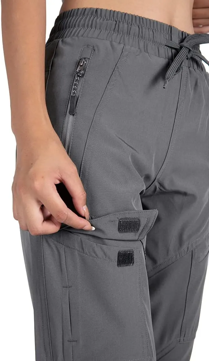 Women's Cargo Joggers Pants Lightweight Athletic Outdoor Travel Hiking Quick Dry Workout Pants