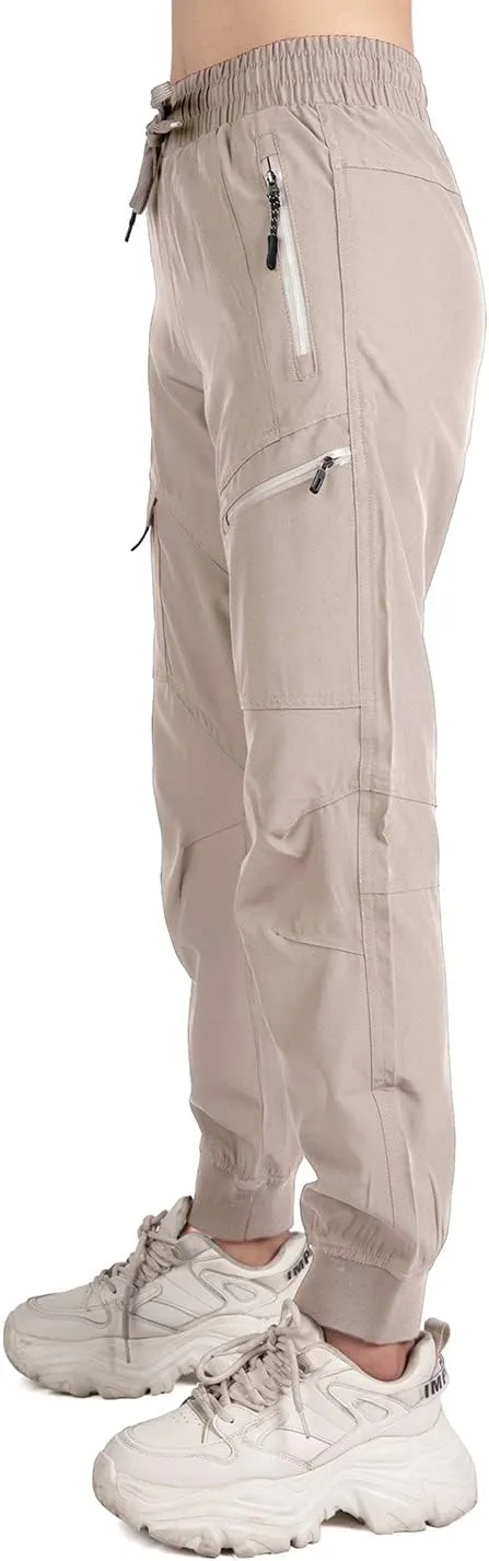 Women's Cargo Joggers Pants Lightweight Athletic Outdoor Travel Hiking Quick Dry Workout Pants
