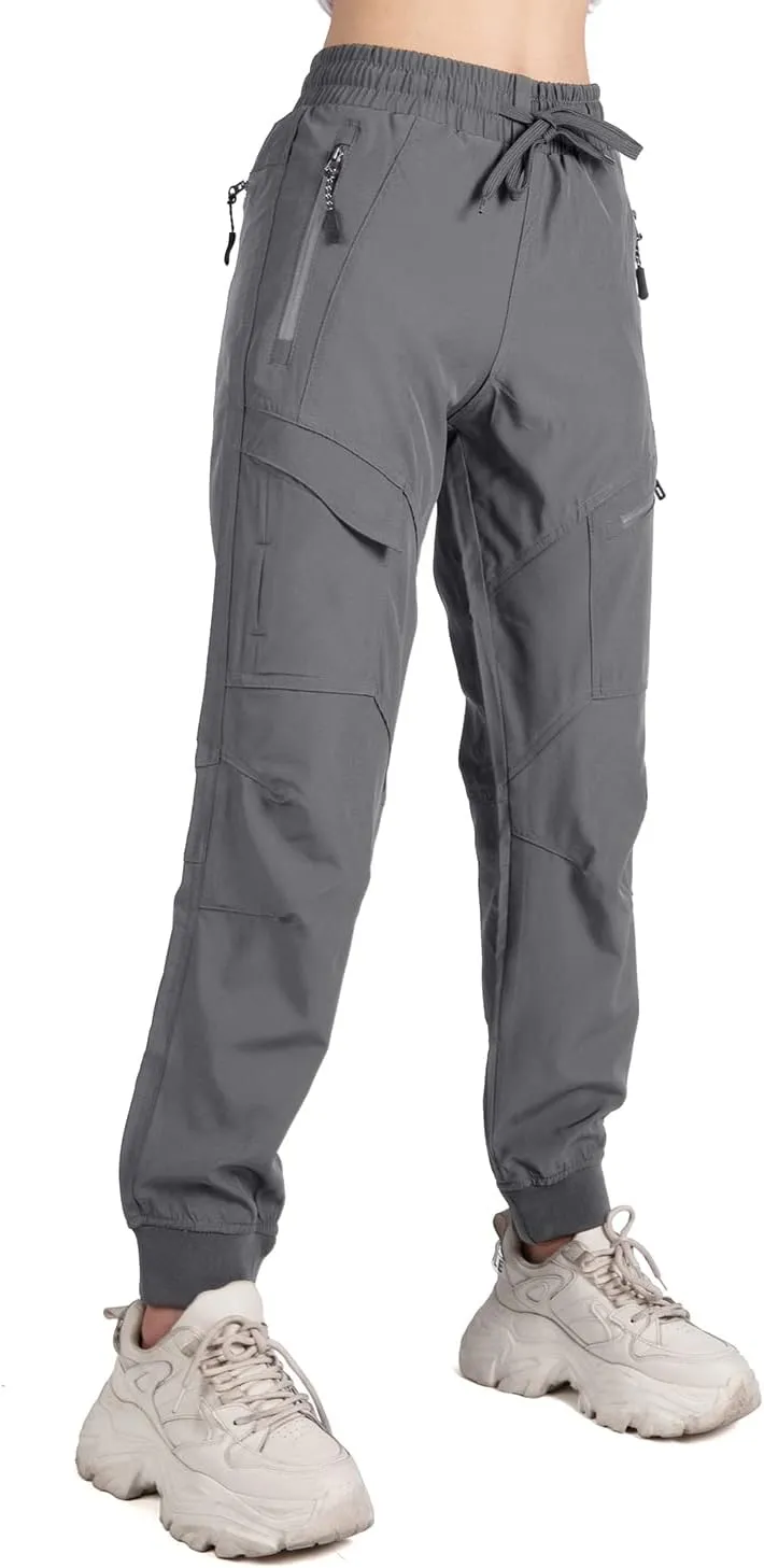 Women's Cargo Joggers Pants Lightweight Athletic Outdoor Travel Hiking Quick Dry Workout Pants