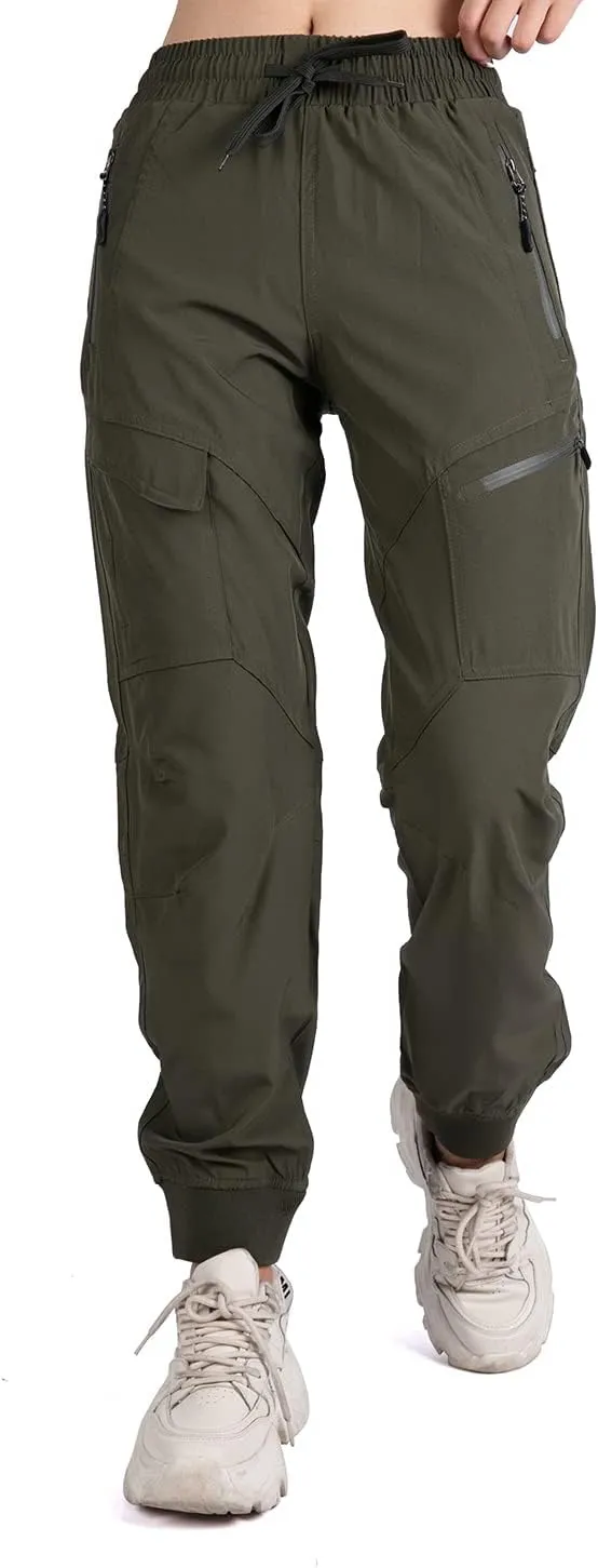 Women's Cargo Joggers Pants Lightweight Athletic Outdoor Travel Hiking Quick Dry Workout Pants