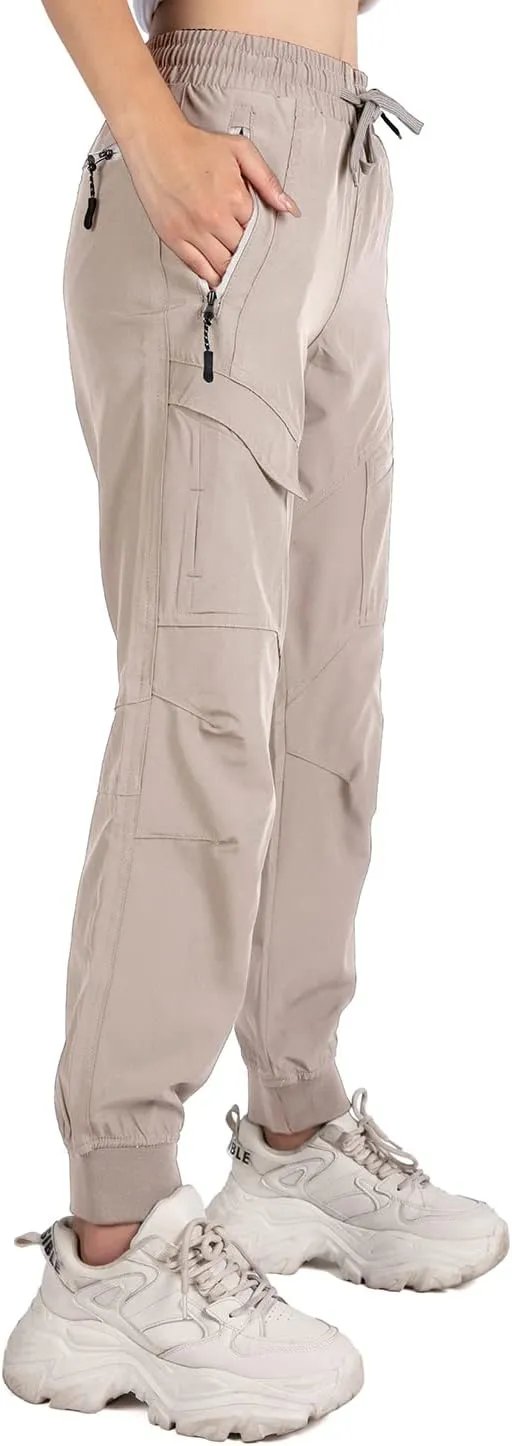 Women's Cargo Joggers Pants Lightweight Athletic Outdoor Travel Hiking Quick Dry Workout Pants