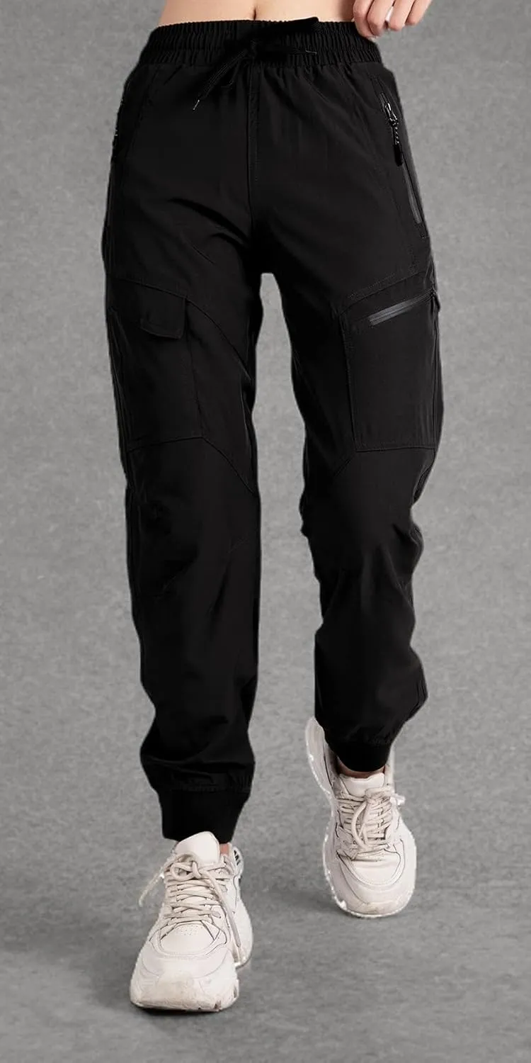 Women's Cargo Joggers Workout Pants Outdoor Lightweight Quick Dry Athletic Travel Hiking Pants