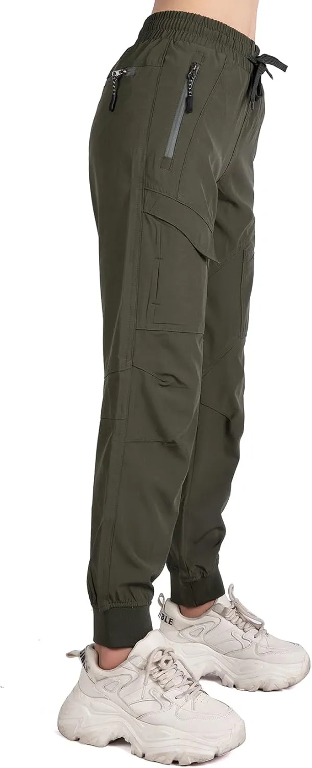 Women's Cargo Joggers Workout Pants Outdoor Lightweight Quick Dry Athletic Travel Hiking Pants
