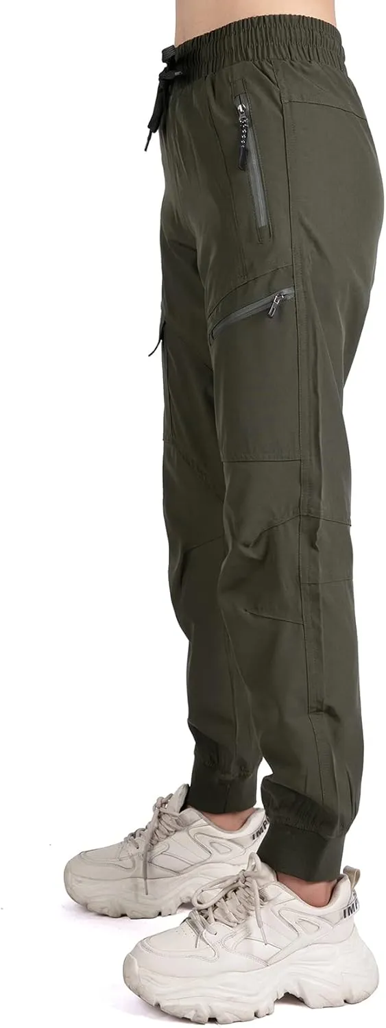 Women's Cargo Joggers Workout Pants Outdoor Lightweight Quick Dry Athletic Travel Hiking Pants