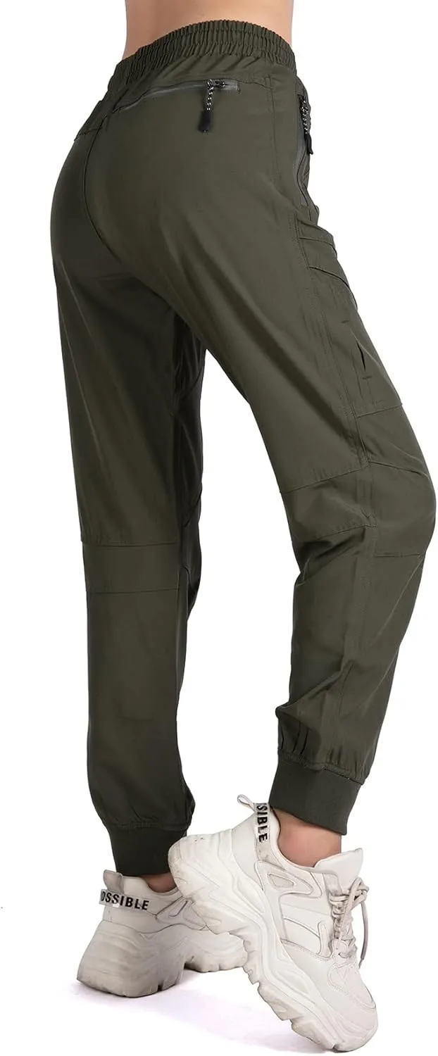 Women's Cargo Joggers Workout Pants Outdoor Lightweight Quick Dry Athletic Travel Hiking Pants