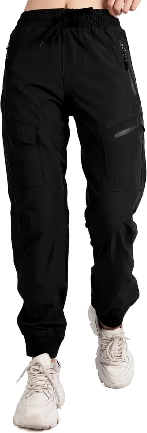 Women's Cargo Joggers Workout Pants Outdoor Lightweight Quick Dry Athletic Travel Hiking Pants