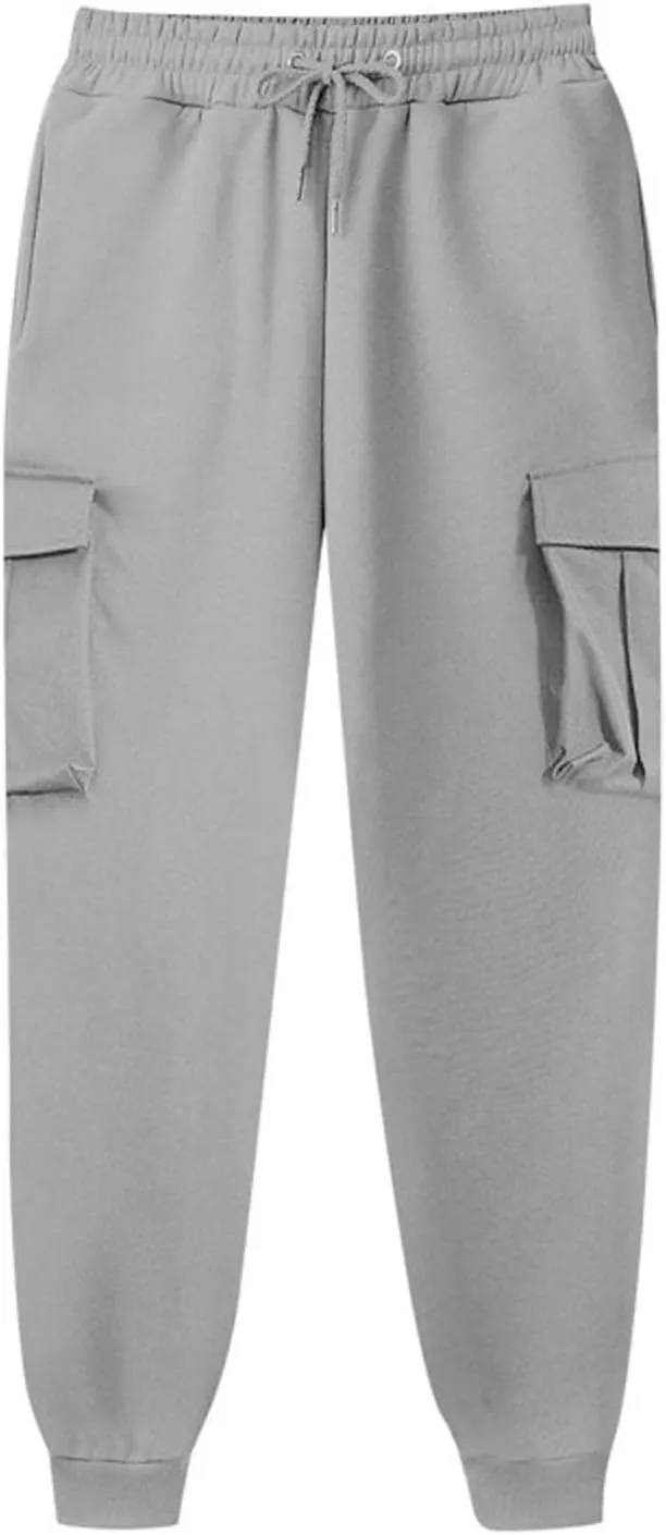 Womens Cargo Sweatpants Casual Loose Fit Workout Joggers Trendy Baggy Sweat Pants Fall Fashion Pants with Pockets