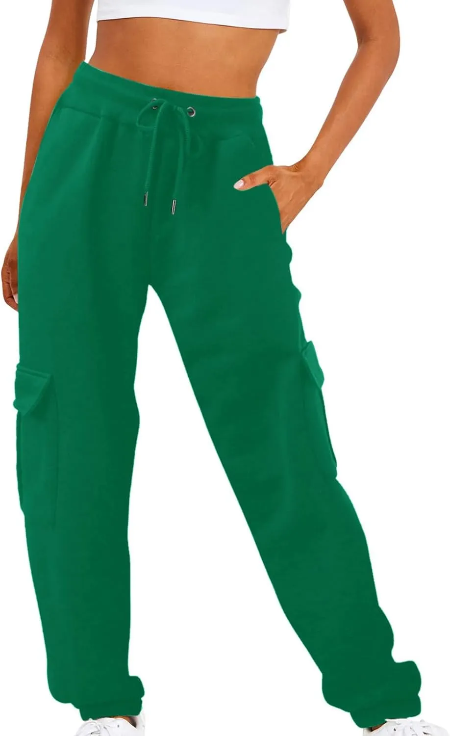 Womens Cargo Sweatpants Casual Loose Fit Workout Joggers Trendy Baggy Sweat Pants Fall Fashion Pants with Pockets