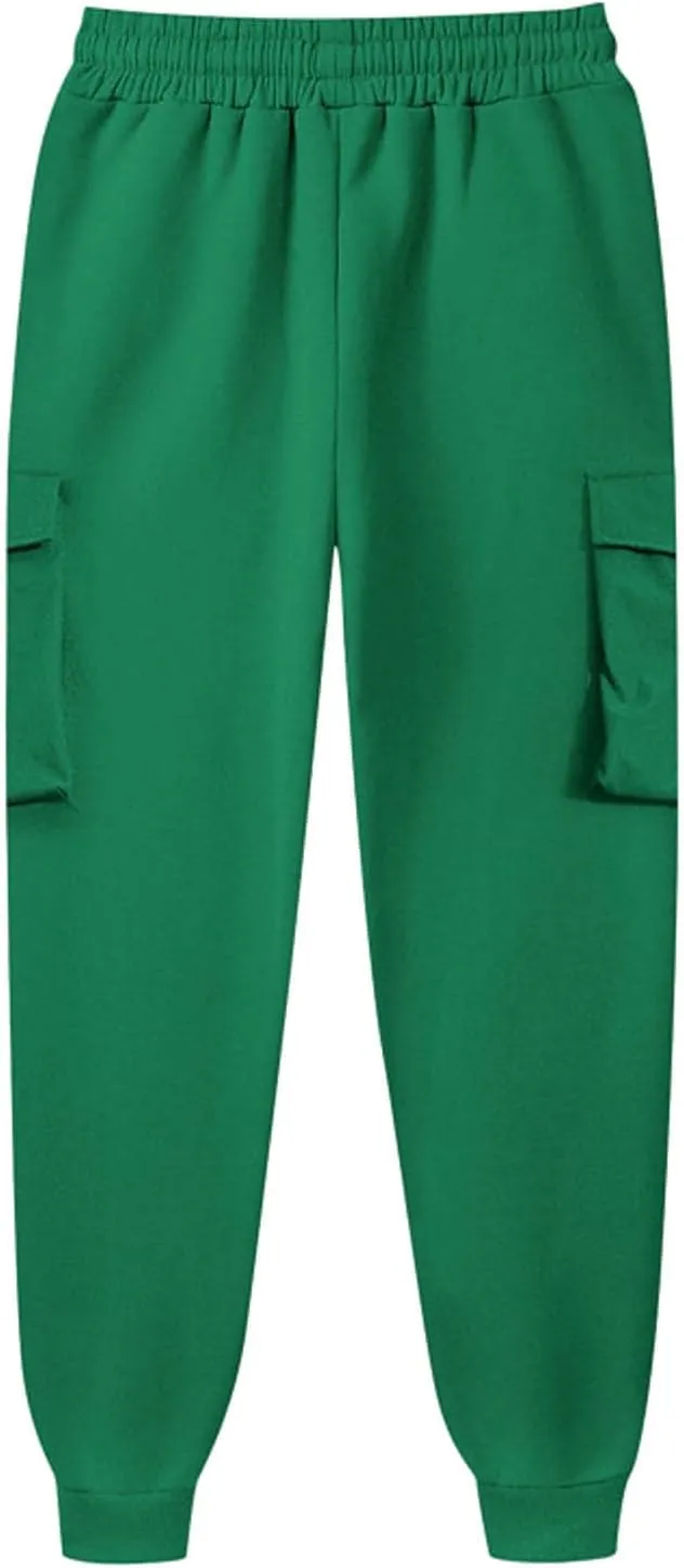 Womens Cargo Sweatpants Casual Loose Fit Workout Joggers Trendy Baggy Sweat Pants Fall Fashion Pants with Pockets