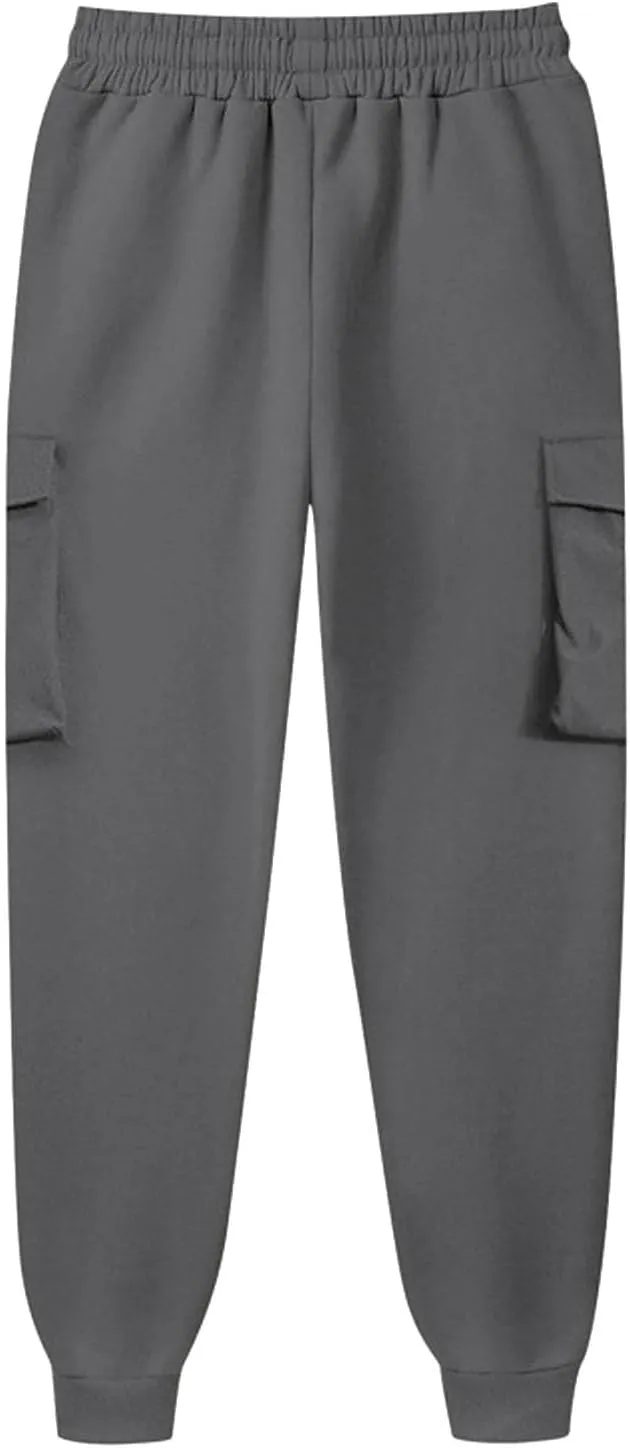 Womens Cargo Sweatpants Casual Loose Fit Workout Joggers Trendy Baggy Sweat Pants Fall Fashion Pants with Pockets