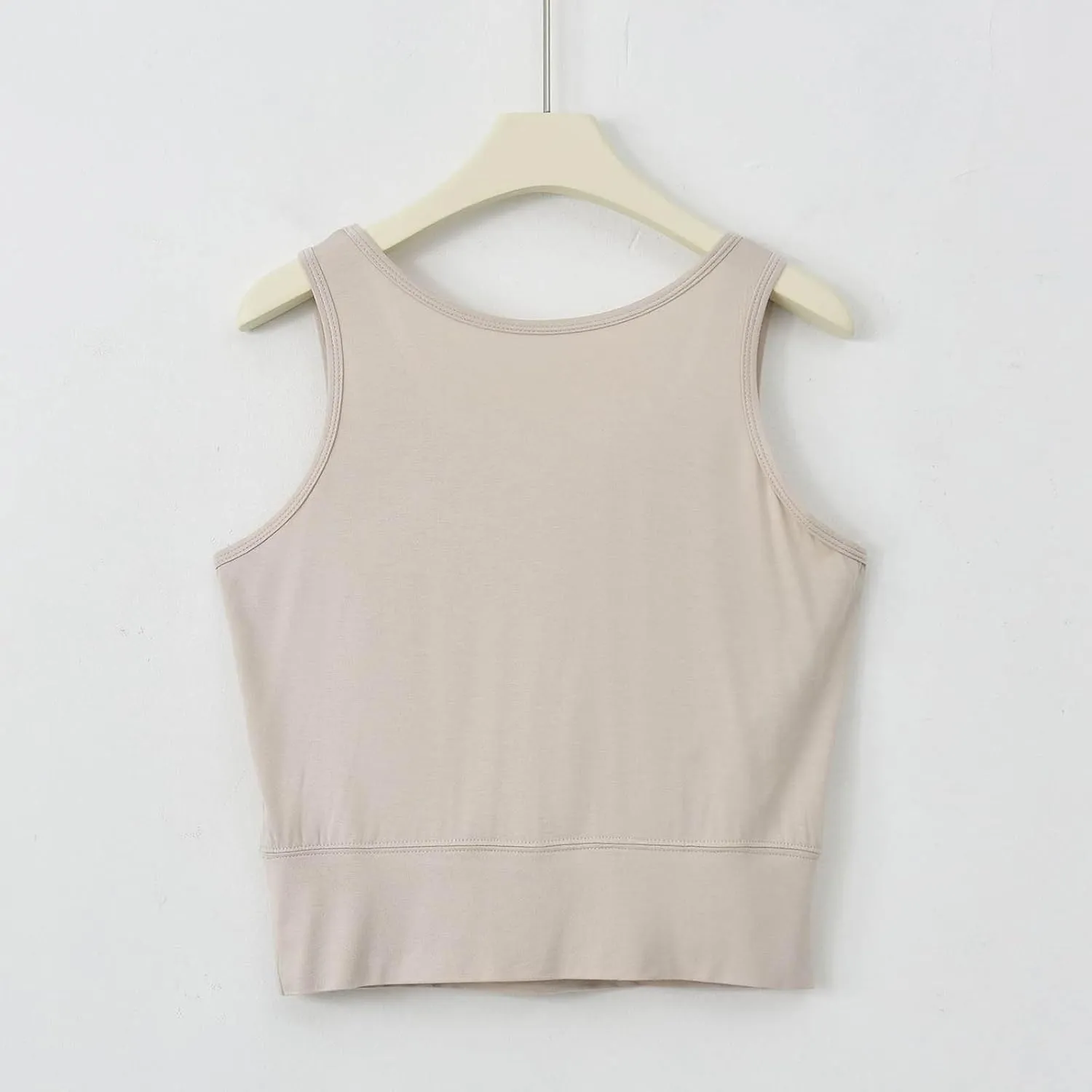 Womens Casual Modal Tank Tops with Built in Bra Basic Crop Padded Yoga Shirts Summer Loose Camisoles Undershirt