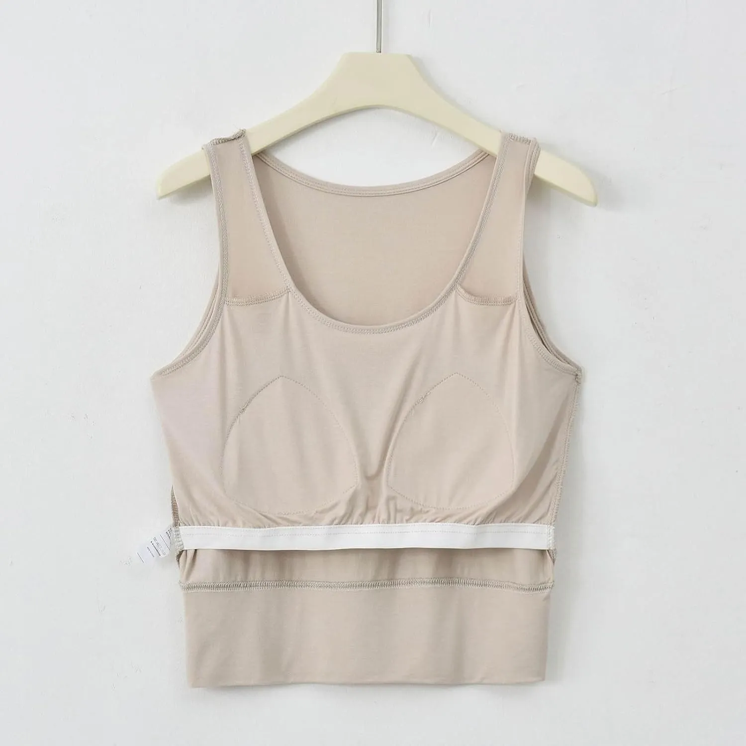 Womens Casual Modal Tank Tops with Built in Bra Basic Crop Padded Yoga Shirts Summer Loose Camisoles Undershirt