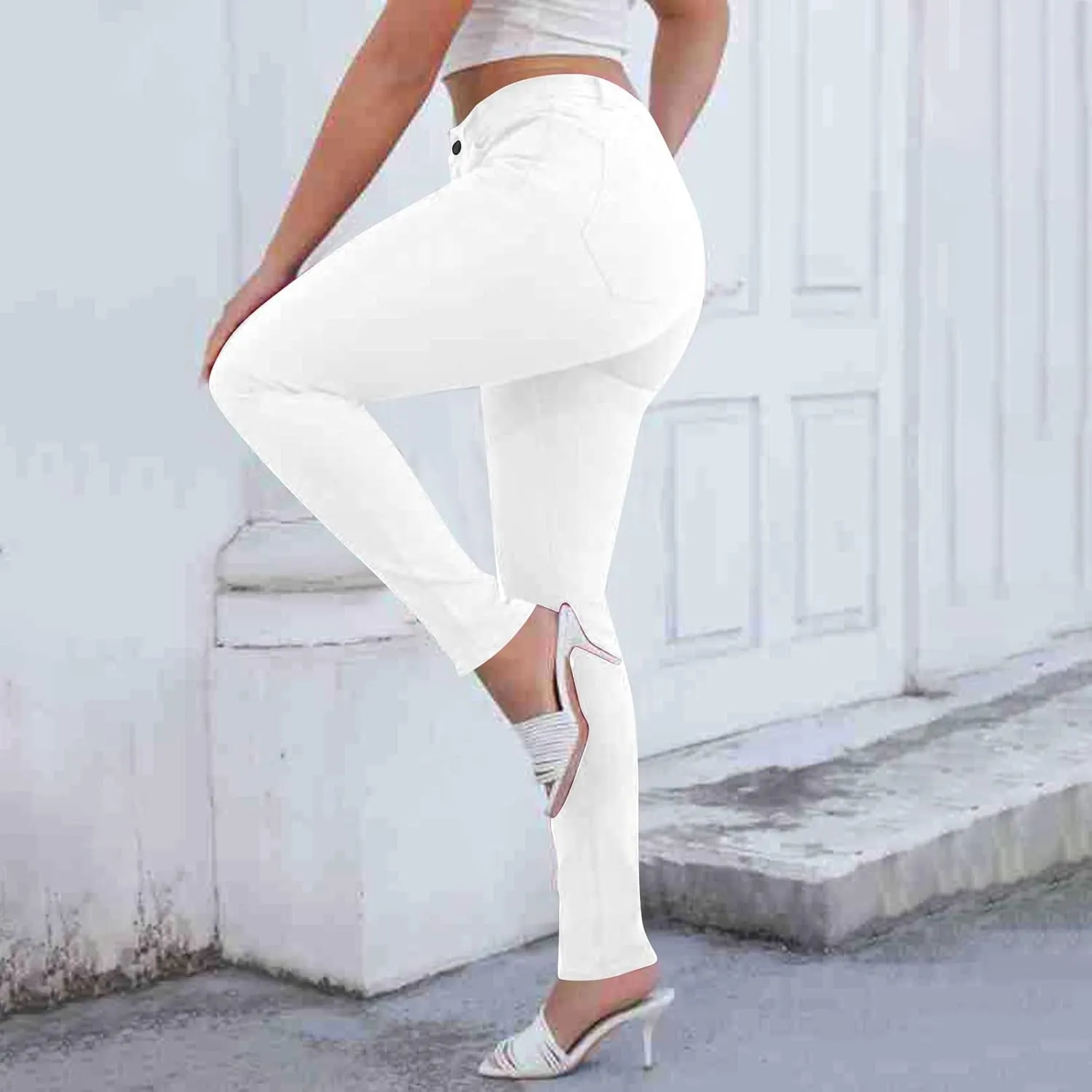 Womens Classic Jean Pants High Waisted Skinny Stretch Butt Lifting Jeans Trendy Slim Fit Denim Pants with Pockets