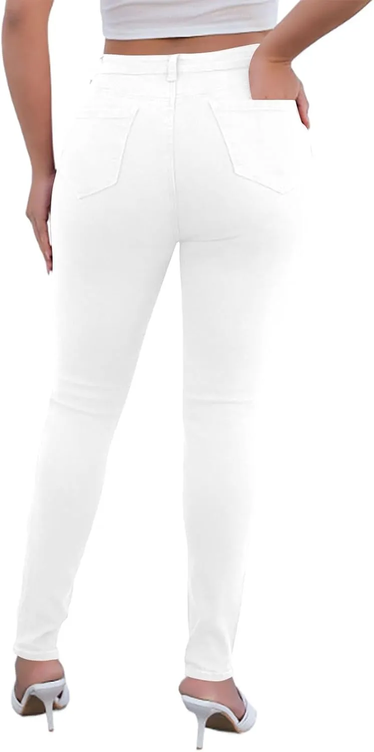 Womens Classic Jean Pants High Waisted Skinny Stretch Butt Lifting Jeans Trendy Slim Fit Denim Pants with Pockets