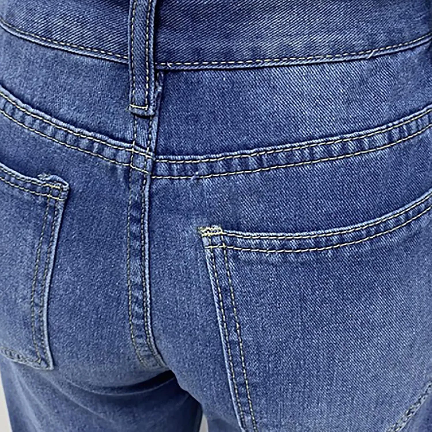 Womens Jeans High Waisted Trendy Stretch Wide Leg Straight Pants Casual Loose Fit Ripped Denim Jeans
