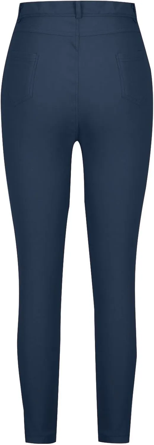 Womens Jeans Slim-Fit Stretch High Waisted Pants Straight Leg Denim Pant Solid Color Cargo Trousers for Sports