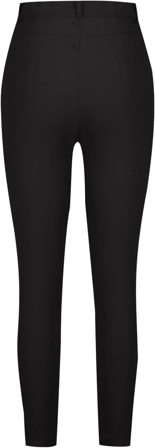 Womens Jeans Slim-Fit Stretch High Waisted Pants Straight Leg Denim Pant Solid Color Cargo Trousers for Sports
