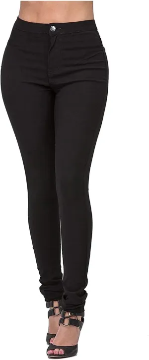 Womens Jeans Slim-Fit Stretch High Waisted Pants Straight Leg Denim Pant Solid Color Cargo Trousers for Sports