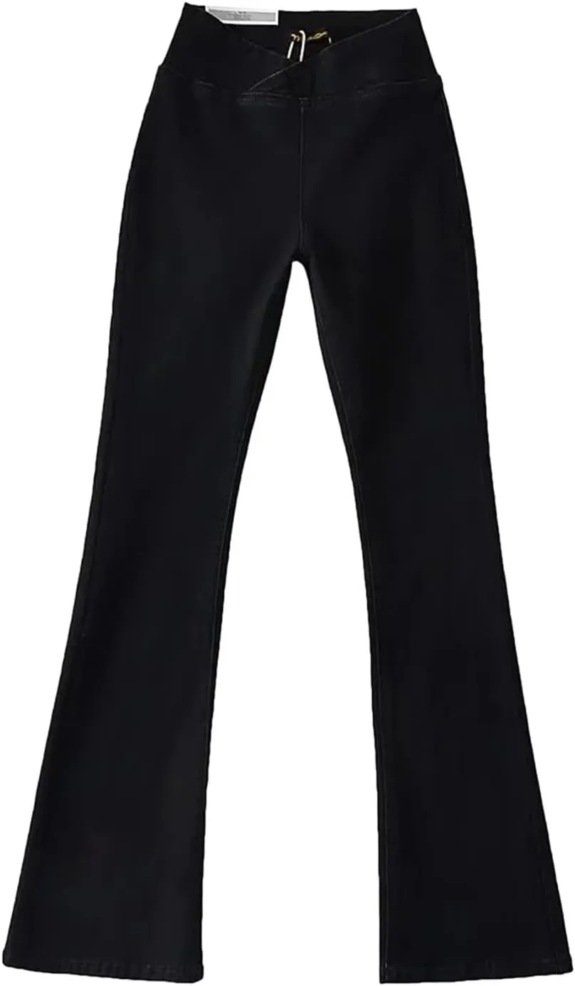 Womens Jeans Trendy 2024 Women's High Elastic High Waist Trousers Slim Fit Hip Sexy Jeans Flare Womens Jean Sweat