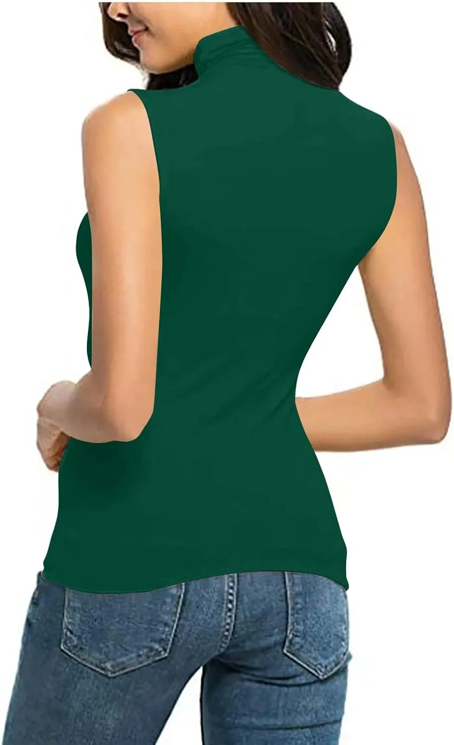 Womens Mock Turtleneck Tank Tops 2025 Summer Slim Fit Sleeveless Top Stretchy Basic Casual Pullover Layer Tee Shirts