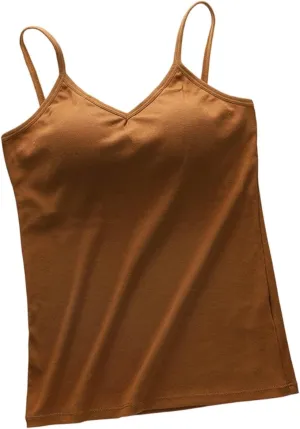 Womens Modal Built-in Bra Summer 2025 Basic Padded Yoga Shirt Shelf Bras Workout Camisole Casual Modal Undershirt