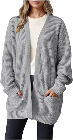 Womens Oversized Sweater Cardigan Home Loungewear Open Front Long Sleeve Chunky Knit Cardigan Slouchy Sweater Jackets