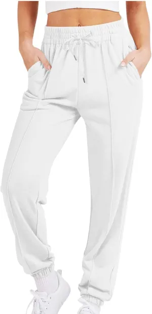Womens Pants Trendy 2024 Relaxed Fit Athletic Gym Jogger Sweatpants Trendy Baggy Active Loungewear Fall Sweat Pants