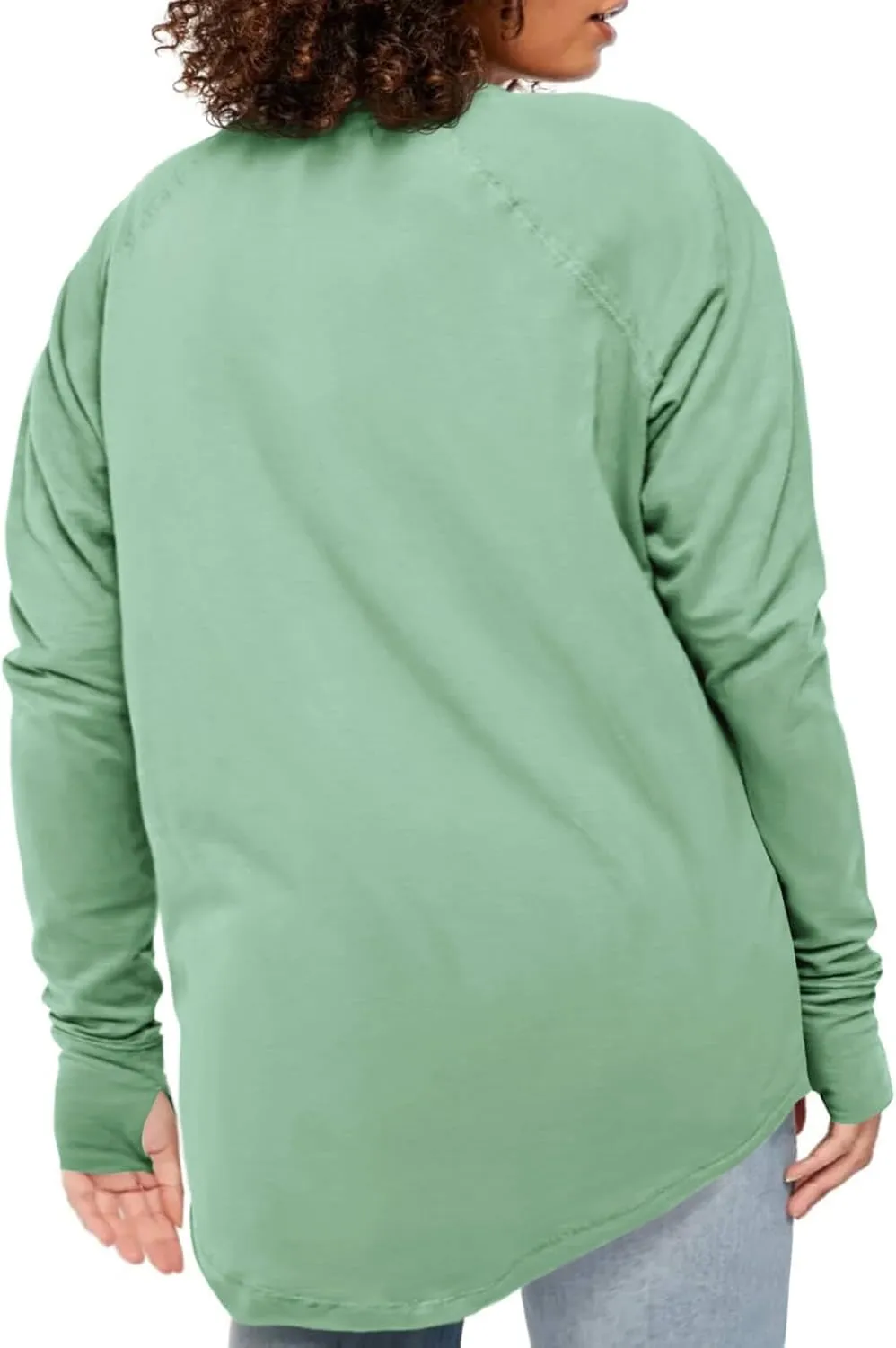 Women's Plus Size Long Sleeve Tunic Top Crew Neck Summer Oversized Fit Basic T Shirts Blouse